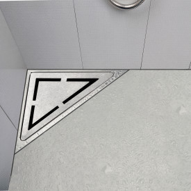 Unidrain 2603 Anniversario hjørne rist, 200 mm, rustfritt stål