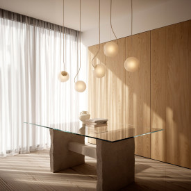 Nordic Tales Bright Barocco pendellampe, krem ledning