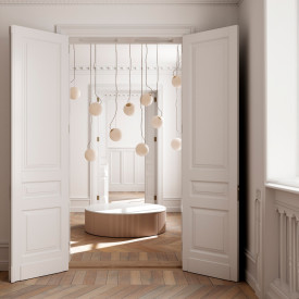 Nordic Tales Bright Ripple pendellampe, krem ledning