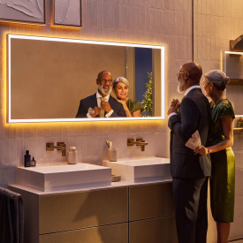 Hansgrohe Xarita E spejl med lys, dæmpbar, touch, 160 cm, mat hvid