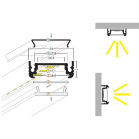 All-Light LED skinne, påbyg, hvid