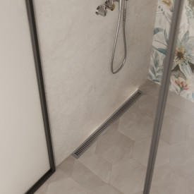 Unidrain komplett golvbrunn, 900 mm, för 8 mm klinker, mot bakvägg