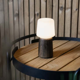 Sackit Oslo bordlampefot, røkt eik, 10 cm