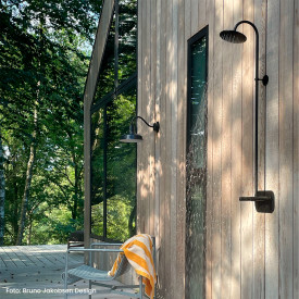 Frostline DUO vägghängd utomhusdusch, för 150-350 mm vägg, matt svart