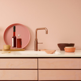 Quooker Fusion Square Pro3 køkkenarmatur, kogende vand, rosa kobber