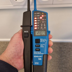 Spændings-/gennemgangstester, polsøger, fasefølge, Elit 135