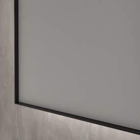 Sanibell Ink SP32 speil med lys, 80x80 cm, børstet sort