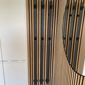 TVS Plus 1F håndkletørker, el, 1530x80 cm, svart