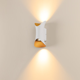 SLV Modela vägglampa utomhus, vit/guld