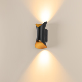 SLV Modela vägglampa utomhus, svart/guld