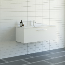 Dansani Mido+ møbelpakke, 121x45,5 cm, matt hvit