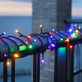 6 stk Sirius Top-Line Energy udendørs lyskæde, 50 farvede lys, 5 meter, startsæt