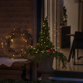 Konstsmide lyslenke utendørs, batteri, 40 varmhvite lys, 3,9 meter