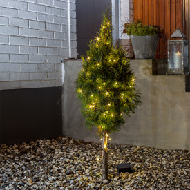 Konstsmide lyslenke utendørs, batteri, 80 varmhvite lys, 7,9 meter