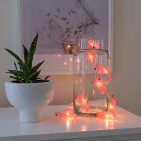 Konstsmide lyslenke, batteri, flamingo