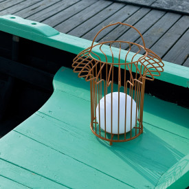 Dyberg Larsen Basket utendørs oppladbar lykt, oransje