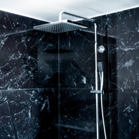 Damixa Slate takdusj, 29x21 cm, krom/sort