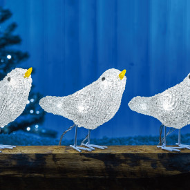 Veli Line lyslenke m/hvite fugler, 5 stk