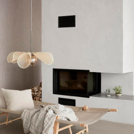 STYRKA Pendel 1L 63cm beige/antik messing/rav