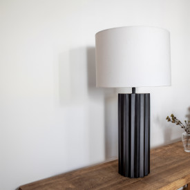 HASHIRA Bord 1L sort/råhvid