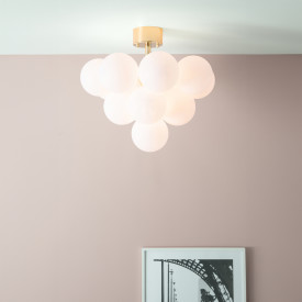 MERLOT Plafond 13L messing/hvid