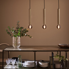 Markslöjd Sencillo langbordspendel, messing, 3 pærer