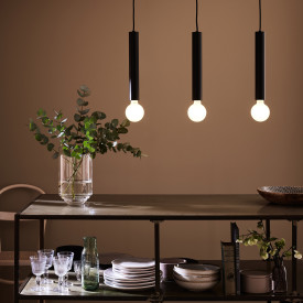 Markslöjd Sencillo langbordspendel, sort, 3 pærer