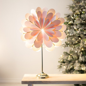 Markslöjd Marigold julestjerne med lys, 48 cm, lyserød