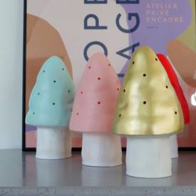 Heico Svamp barnelampe, gull, Ø15x28 cm