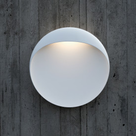 Louis Poulsen Flindt utelys vegg, hvit, Ø30 cm