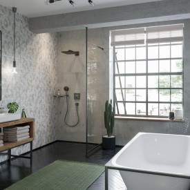 Hansgrohe Raindance takdusj, 30x30 cm, børstet sort krom