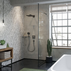 Hansgrohe FixFit Square slangeuttak, børstet sort krom