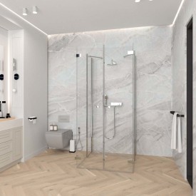 Brasta Prisma 6 dusjhjørne, 87,5x87,5 cm, klart glass, krom profil