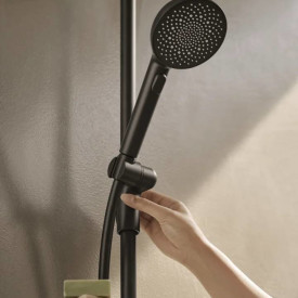 Oras Aurelia badekarbatteri med dusjsett, matt sort