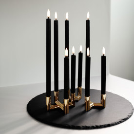 12 stk Uyuni LED kronelys, batteri, sort