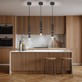 Pure Vega pendel i cylinder form m. lyskontrol, sort