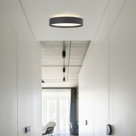 Halo Design Backlight Full plafond, sort, Ø50 cm