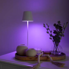 RGB+W trådløs bordlampe i sort - 4-6 timer hvid, 12 timer RGB