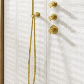 Damixa Silhouet XS1 dusjsett, vannbesparende, børstet messing