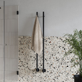 Strømberg Torre håndkletørker, el, 150x3,5 cm, matt sort