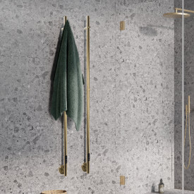 Strømberg Torre håndkletørker, el, 150x3,5 cm, børstet messing