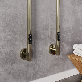 Strømberg Torre håndkletørker, el, 150x3,5 cm, polert messing