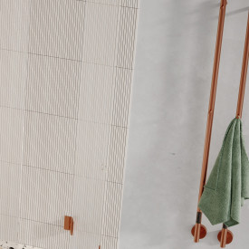 Strømberg Torre håndkletørker, el, 150x3,5 cm, børstet kobber