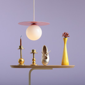 Aldex Loop pendellampe, Ø14 cm, rosa