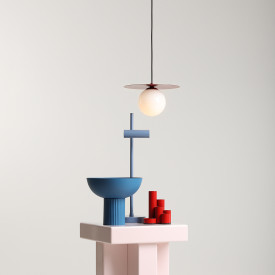 Aldex Loop pendellampe, Ø14 cm, rød