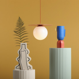 Aldex Loop pendellampe, Ø20 cm, korall