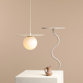 Aldex Loop pendellampe, Ø14 cm, krem