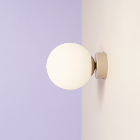 Aldex Ball vegglampe, beige, Ø14 cm
