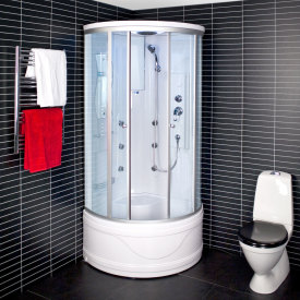 Arrow duschkabin 6004, massagedusch, takdusch,högt kar, klart glas