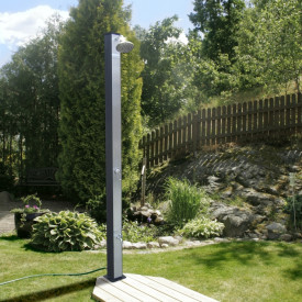 Demerx Sunny Exclusive 30 utomhusdusch, soluppvärmd, 30 liter, svart aluminium